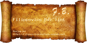 Filippovics Bálint névjegykártya
