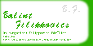 balint filippovics business card